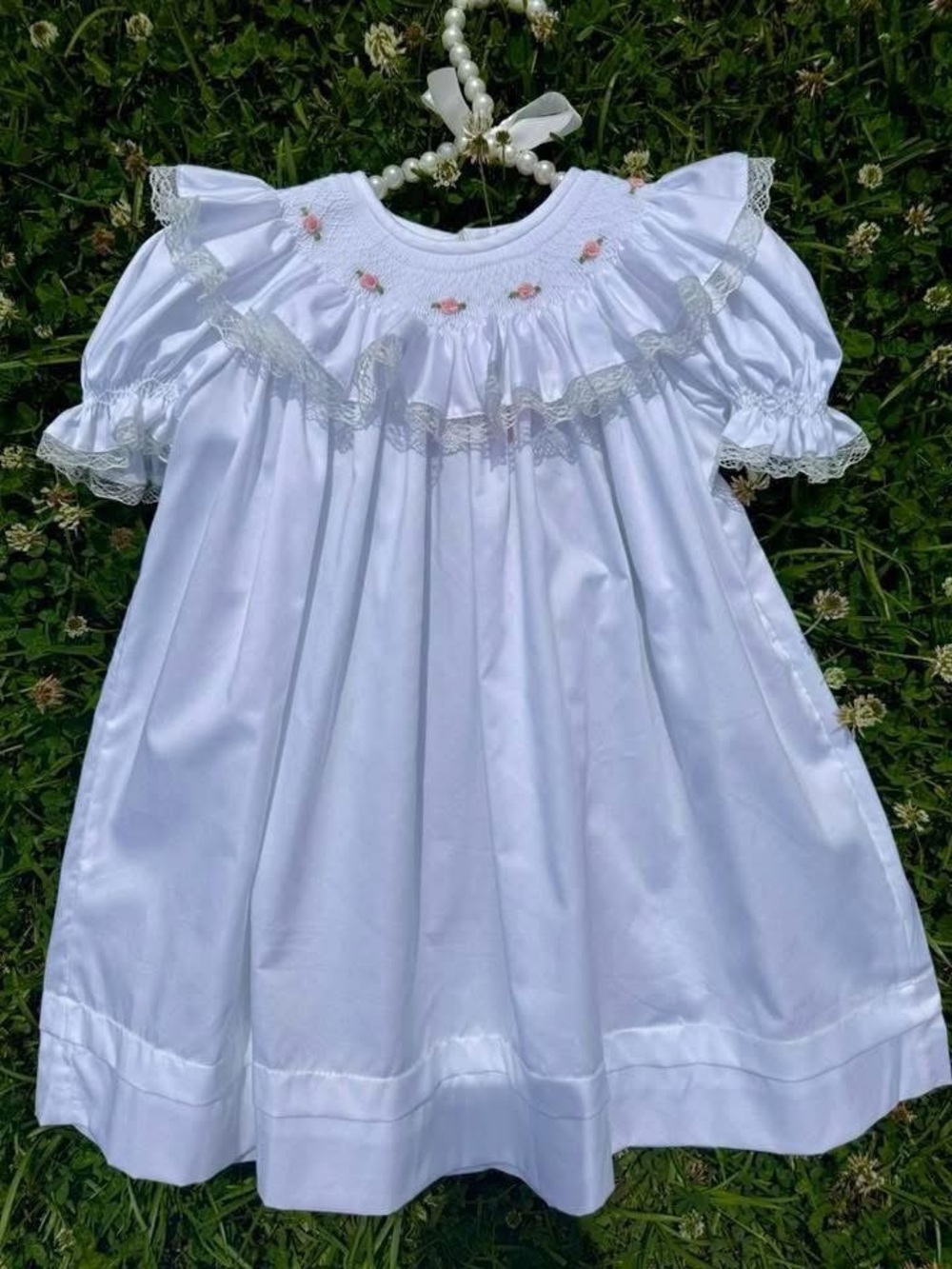 White Hand-Smocked Dress
